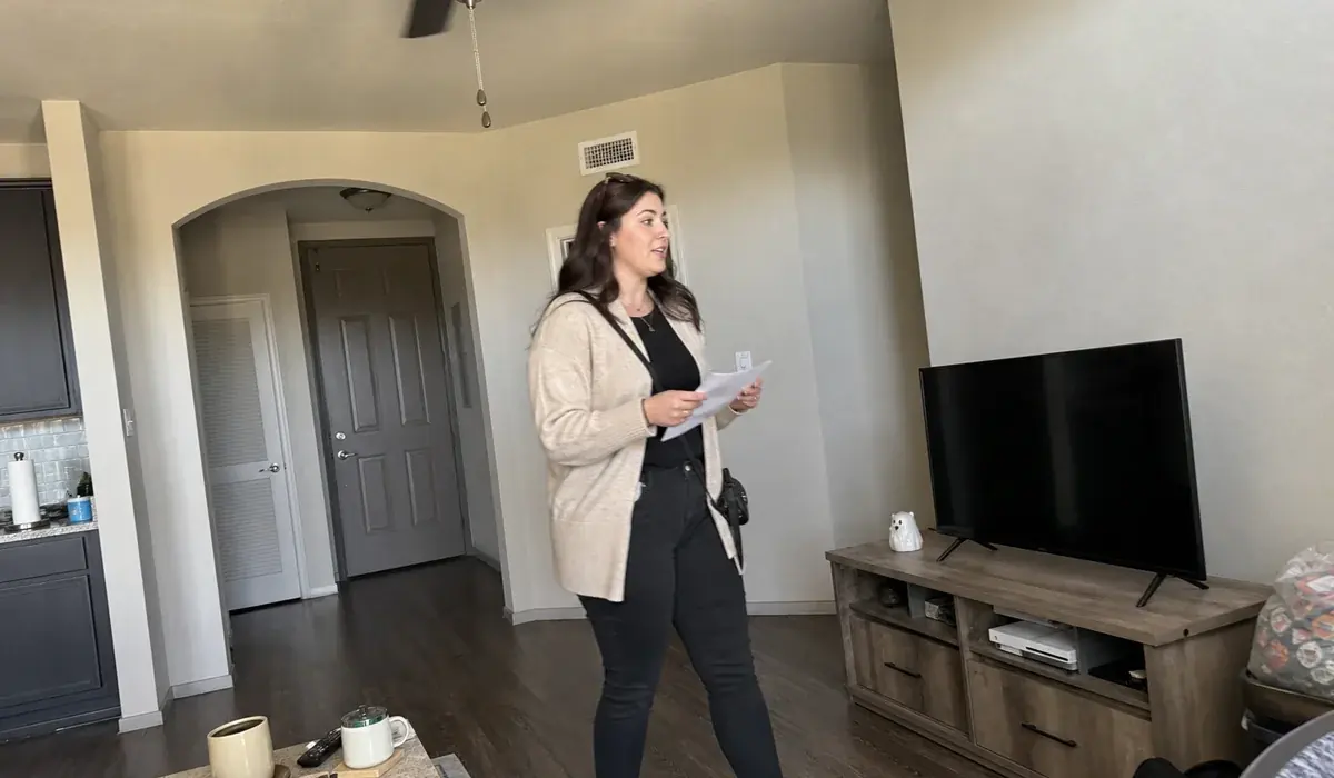 Renter touring an apartment in DFW